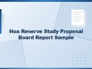 Proposing a Reserve Study Funding Plan