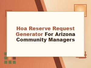 Free Arizona Hoa Reserve Calculator