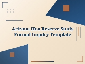 Arizona Hoa Reserve Study Inquiry Form