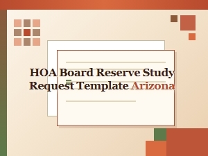 Arizona Hoa Reserve Study Request Template