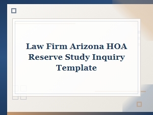 Arizona Hoa Reserve Study Inquiry Template