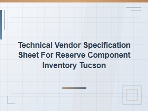 Reserve Component Inventory Technical Vendor Specifications