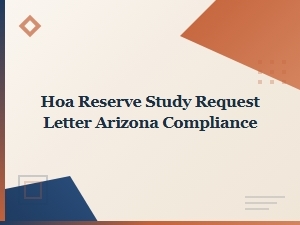Arizona Hoa Reserve Study Compliance Request